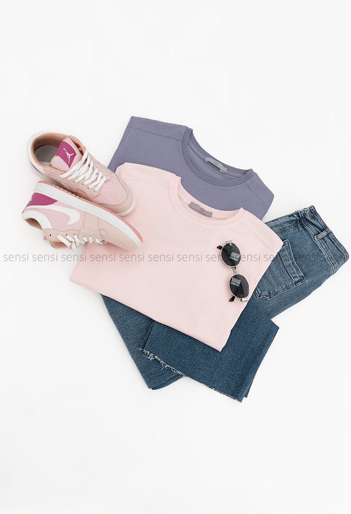 تیشرت زنانه بیسیک جلو دوخت کد1006282